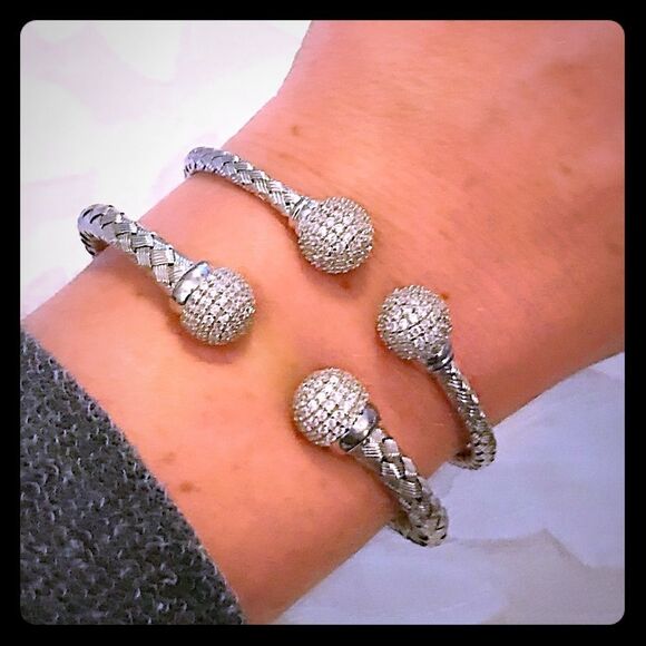 Char LaLa Designs Mesh & Pave Topaz Bracelets SML - Picture 1 of 4